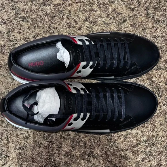 Hugo Boss Men's Futurism_Tenn_pudp Trainers Shoes Size 12 EU 45 Black Grey Red